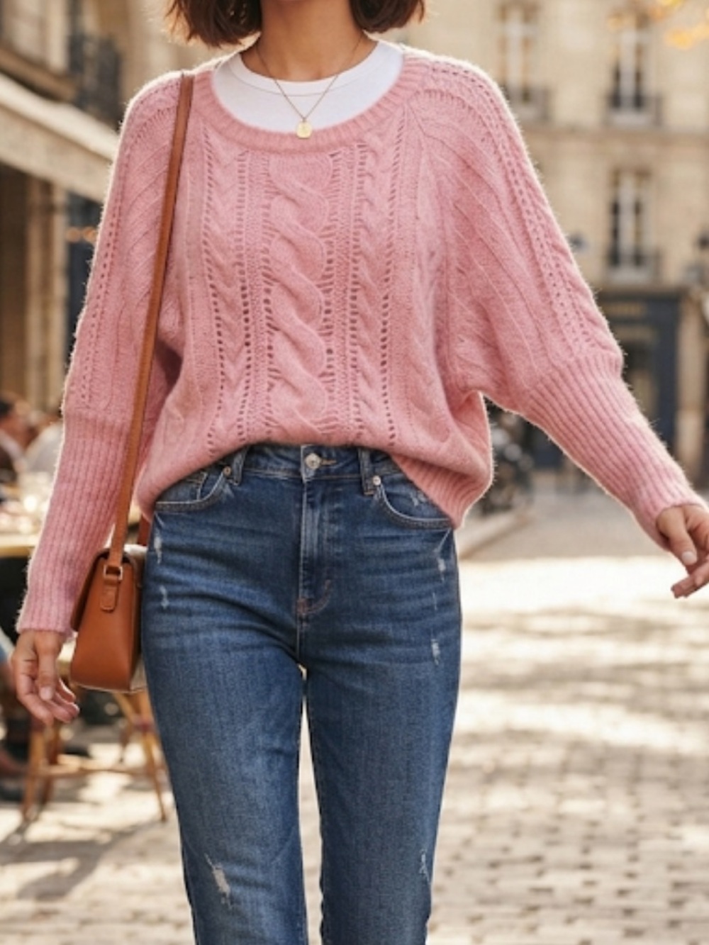 JUICY COUTURE Cableknit Sweater Y2K Bubblegum Pink Barbiecore Mohair Blend XS